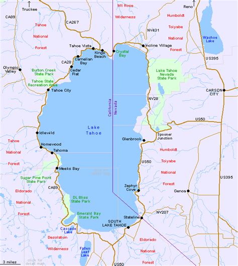 Map Of Lake Tahoe Californianevada Lake Tahoe Lodging Lake Tahoe