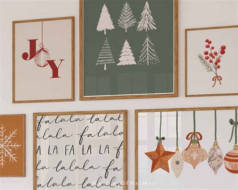 Christmas Gallery Wall Art Set Of 13 Christmas Printables Etsy