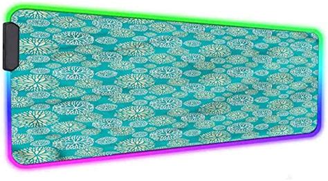 Teal Rgb Gaming Mouse Pad Matdaisy A Carnations Art Led Mousepad With