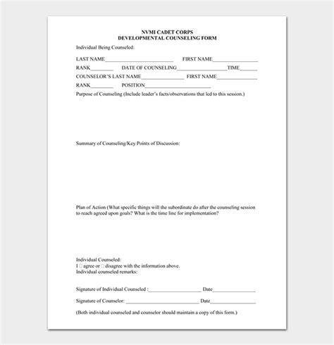 Da Form 4856 End Of Month Counseling Examples