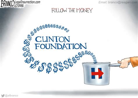 Follow The Clinton Money Afbranco Conservative Cartoon