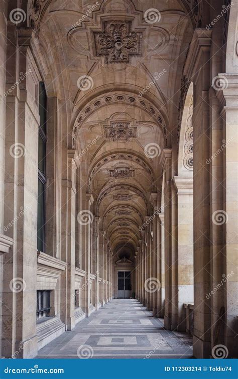 The Corridor Surrounding The Inner Courtyard Of The Louvre Museum