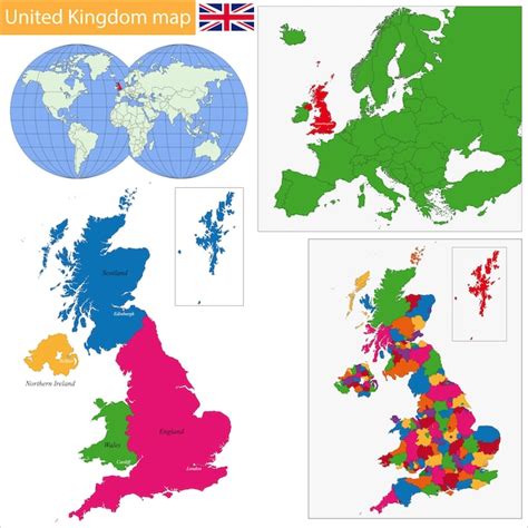 United Kingdom Political Map Vector Free Vector In Encapsulated Images