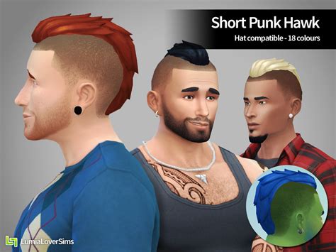 My Sims 4 Blog Short Punk Hawk For Males By Lumialover Sims