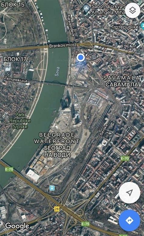 Gugl Map Stavio Beograd Na Vodi Na Mapu Sveta Foto Alors