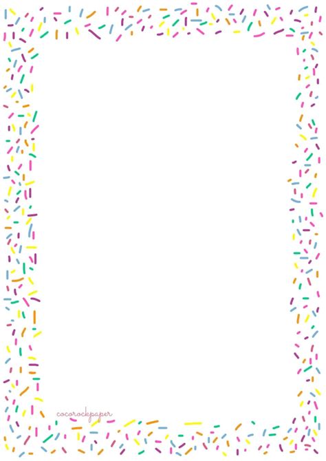 Printable Sprinkles Border 5 Pages Paper Craft Supplies Etsy Canada