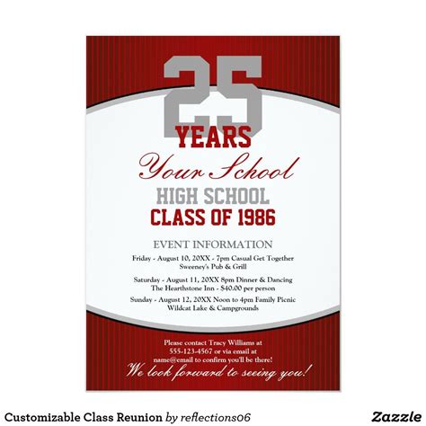 Customizable Class Reunion Invitation Zazzle Reunion Invitations