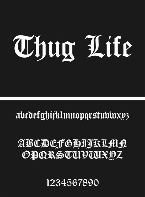Thug Life Font Gangster Fonts Lettering Fonts Thug Life