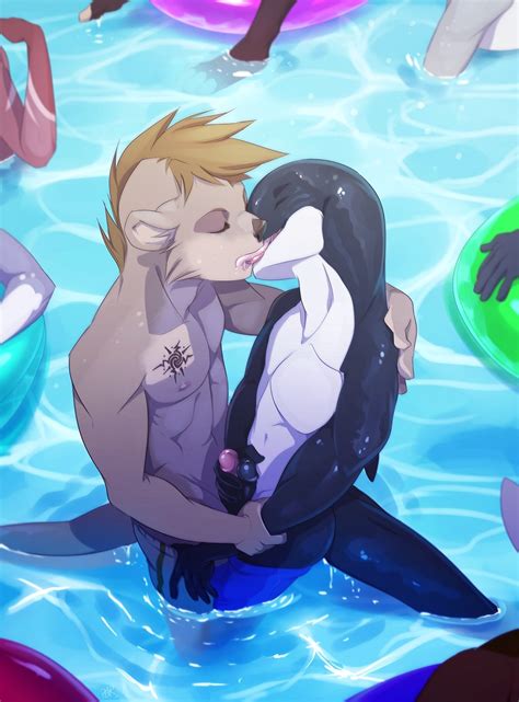 Rule 34 Anthro Cetacean Closed Eyes Duo Frottage Furry Kissing Male