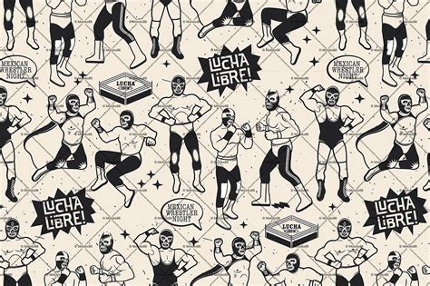 Lucha Libre Vintage Set Lucha Libre Mexican Heroes Mexican Wrestler