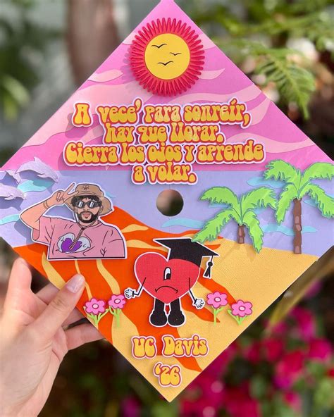 Rebecca J On Instagram “bad Bunny Grad Cap Topper With A Personalized