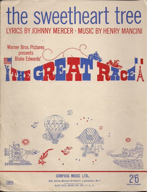 Johnny Mercer Henry Mancini The Sweetheart Tree From The Great Race Sheet Music 122 Picclick