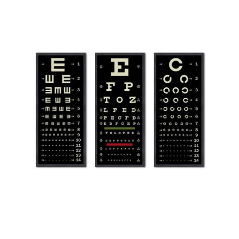 Eye Chart Poster Tumbling Cs Typographic Art Vision Exam Print