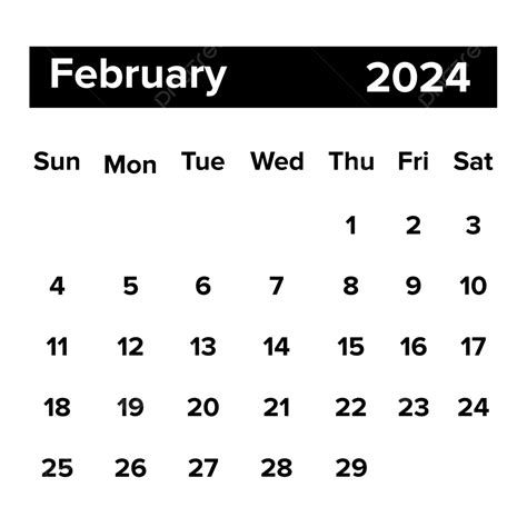 Calendario Febrero 2024 Png Dibujos Febrero 2024 Febrero Mes 2024