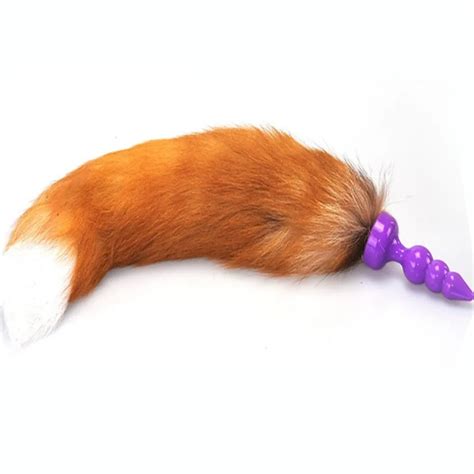 Fox Tail Anal Butt Plug Soft Silicone Anus Beads Stimulation Sex