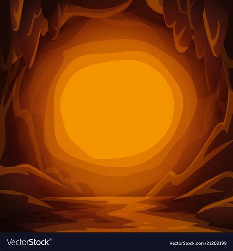 Fantastic Cavern Background Cartoon Cave With Vector Image