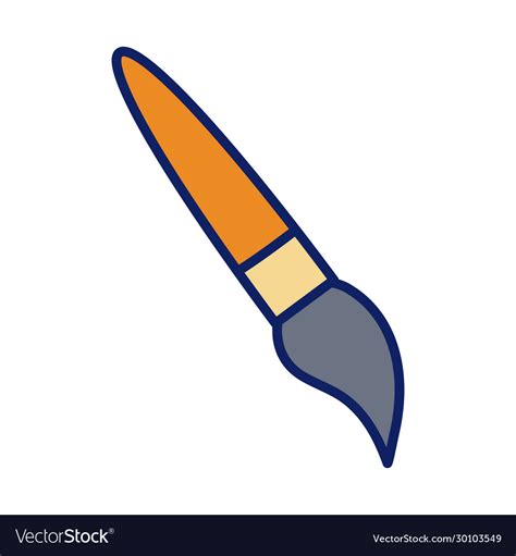 Paint Brush Line And Fill Style Icon Royalty Free Vector