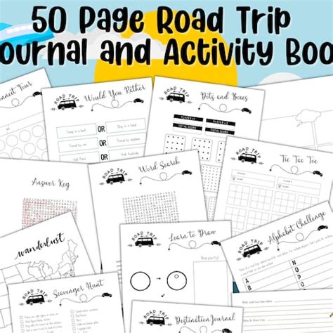 50 Pages Road Trip Activity Pack Printable Kids Activities Etsy