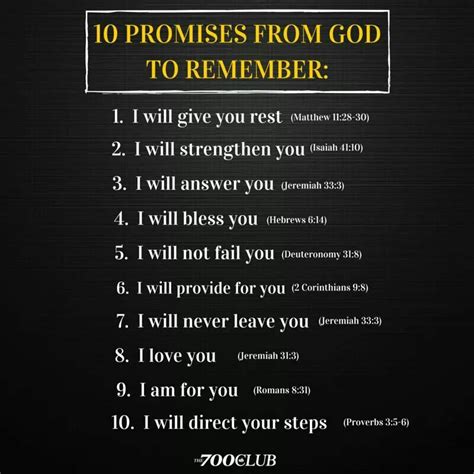 10 Promises From God Prayer Scriptures Scripture Quotes