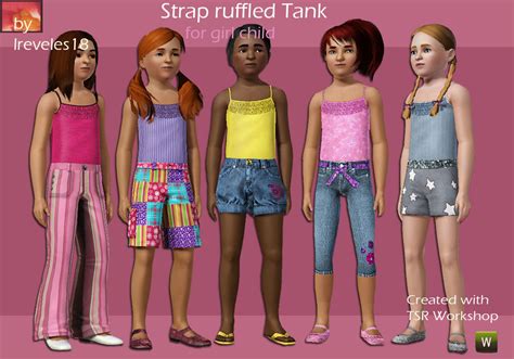 The Sims Resource Child Strap Ruffled Top