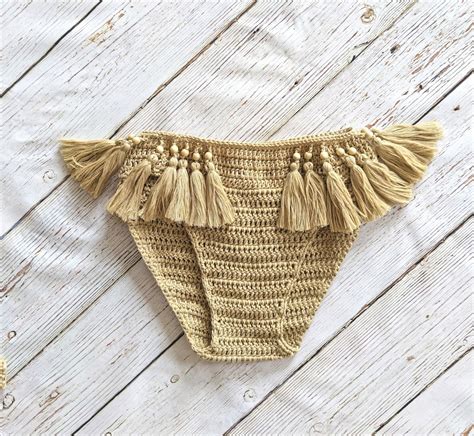 Handmade Crocheted Bikini Set Soft Cotton Yarn Crochet Etsy