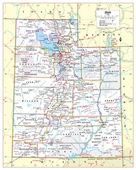 Cool Owl Maps Utah State Wall Map Poster Rolled 24 Inch Wx30 Inch H