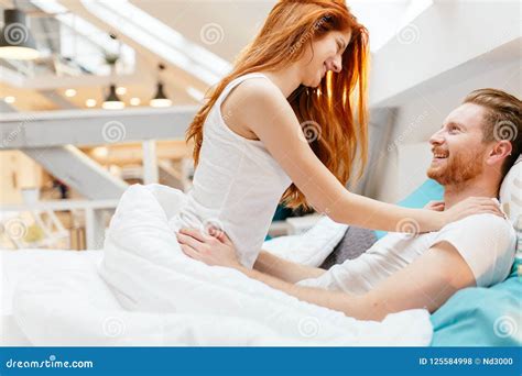 Beautiful Couple Romance In Bed Stock Photo Image Of Intimate Lovers