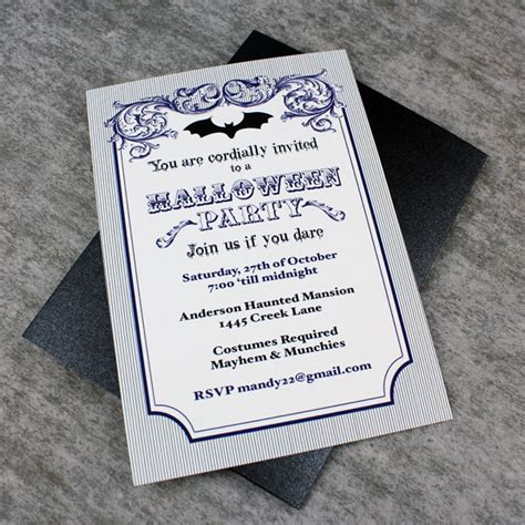 halloween invitation template  vampire bat