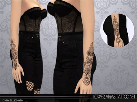 Tsr Female Hand Tattoo Lower Arm Tattoos Sims 4 Tattoos Sweatshirt Set