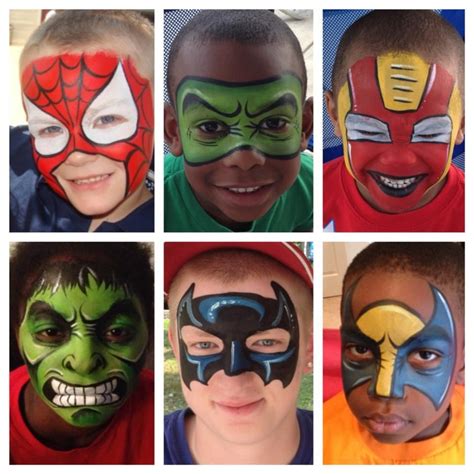 Hero Masks Superhero Face Painting Face Painting Halloween Face