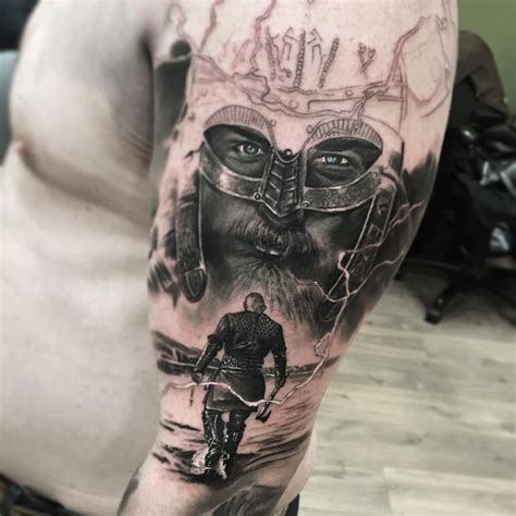 viking warrior tattoos sleeve