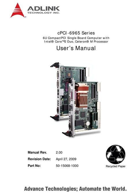 Adlink Technology Cpci 6965 Series User Manual Pdf Download Manualslib