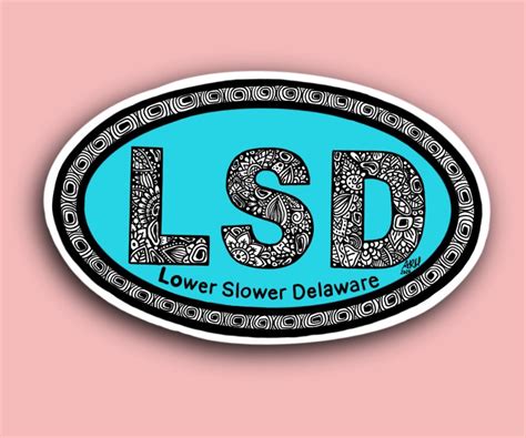 Lsd Stickers Waterproof Lower Slower Delaware Etsy