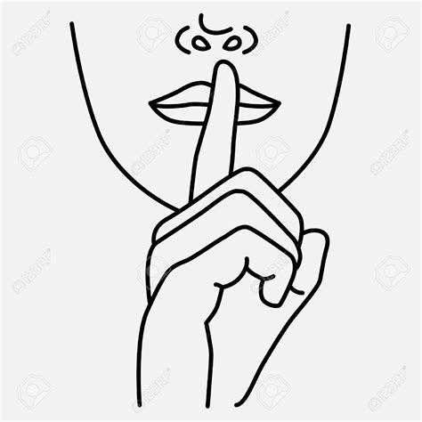 37176670 Finger On A Mouth Be Quiet Isolated Vector Illustration On A