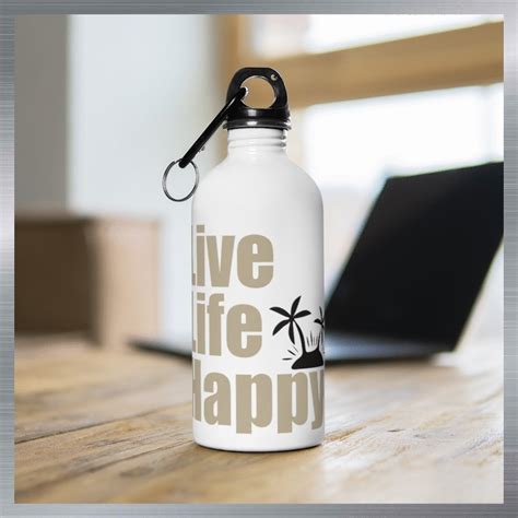 live life happy stainless steel water bottle soul jazz tshirts mugs soulmusic live life