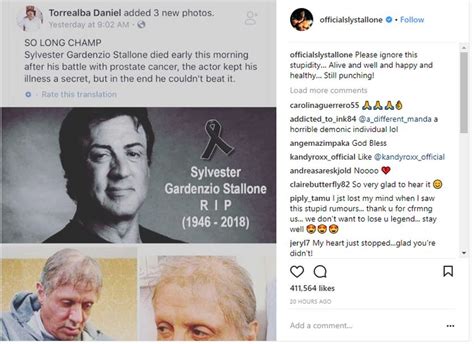 Sylvester Stallone Confirms He Is Still Alive Following Sick Death
