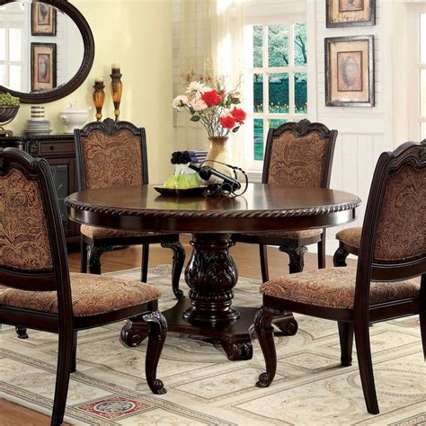 Cherry Wood Kitchen Table And Chairs Jawdat Brown Cherry Round Dining