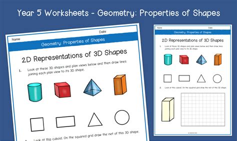 Year 5 2d Representations Of 3d Shapes Worksheets Ks2 Geometry