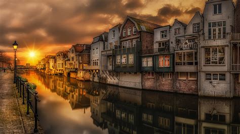 Download hd city wallpapers best collection. Sunset In Gorinchem Steenenhoek Canal Netherlands ...