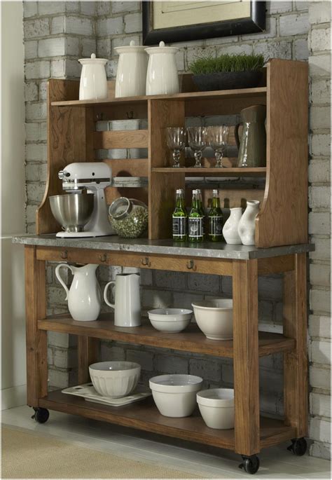 Wooden Bakers Rack Ideas Wooden Shelves Kitchen Kitchen Furniture Kitchen Decor