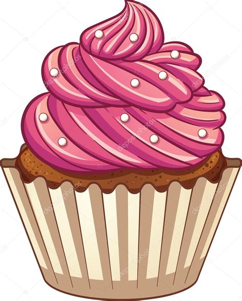 Pink Cartoon Cupcake Stock Vector Image By ©memoangeles 104138380