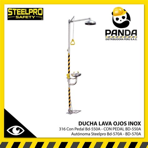 Ducha Lavaojos Con Pedal Steelpro Panda Distribuidora