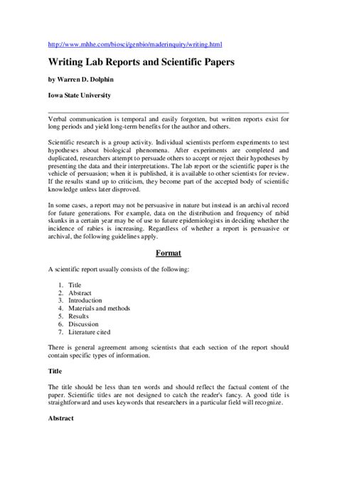 Example Of Scientific Paper / Research Paper Example Outline And Free Samples - Title, authors ...