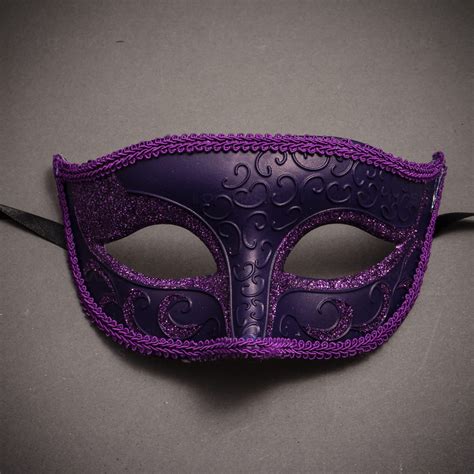 Classic Glitter Venetian Masquerade Mask Purple