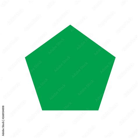 Vettoriale Stock Green Pentagon Basic Simple Shapes Isolated On White