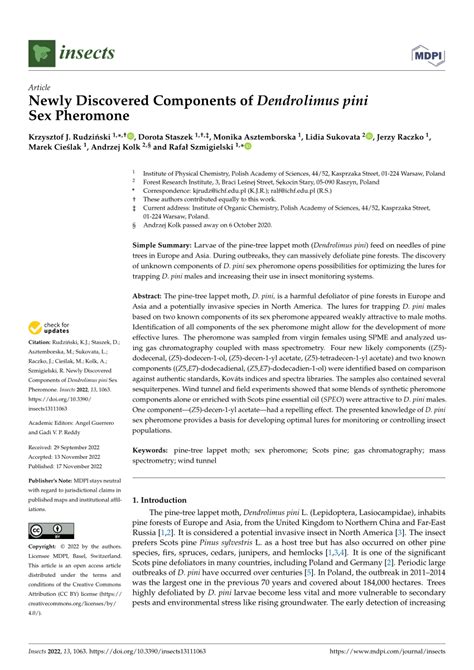 pdf newly discovered components of dendrolimus pini sex pheromone