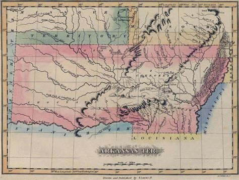 Arkansas Territory 1823 By Lucas Historic Map Reprint