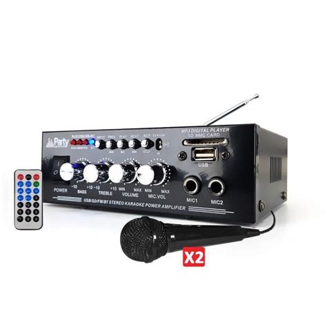 Amplificateur karaoke 50W USB BLUETOOTH SD FM Télécommande 2
