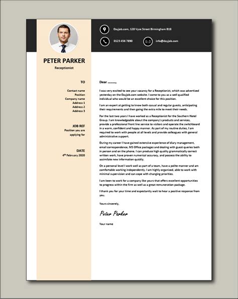 Apr 30, 2021 · receptionist cover letter sample 1: sample receptionist cover letter, job application, resume ...