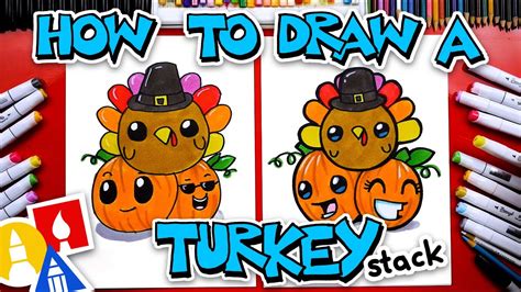 How To Draw A Thanksgiving Turkey Pumpkin Stack Youtube